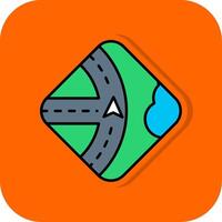 Navigation Filled Orange background Icon vector