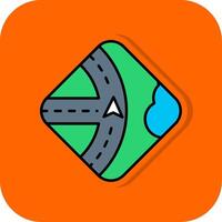 Navigation Filled Orange background Icon vector