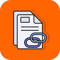 Link Filled Orange background Icon vector