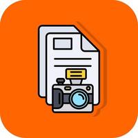 Picture Filled Orange background Icon vector