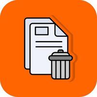 Delete Filled Orange background Icon vector