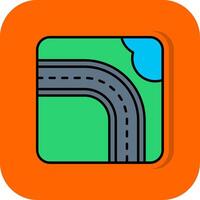autopista lleno naranja antecedentes icono vector