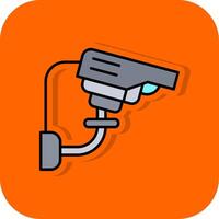 Cctv Filled Orange background Icon vector