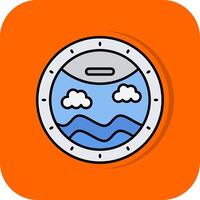 Porthole Filled Orange background Icon vector