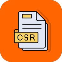 csr lleno naranja antecedentes icono vector