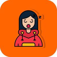 Sleep Filled Orange background Icon vector