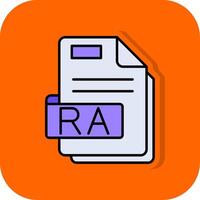 Ra Filled Orange background Icon vector