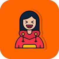 Laugh Filled Orange background Icon vector