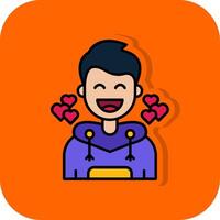 amor lleno naranja antecedentes icono vector