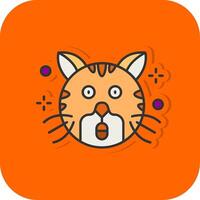 Surprised Filled Orange background Icon vector