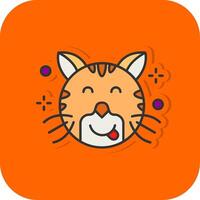 Tongue Filled Orange background Icon vector