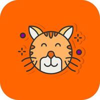 Happy Filled Orange background Icon vector