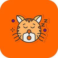 Sleep Filled Orange background Icon vector