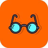 Eyeglasses Filled Orange background Icon vector