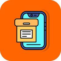 Archive Filled Orange background Icon vector