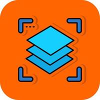 Layers Filled Orange background Icon vector