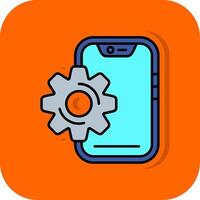 Setting Filled Orange background Icon vector