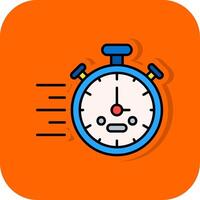 Stopwatch Filled Orange background Icon vector