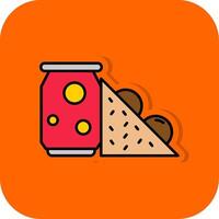 Food Filled Orange background Icon vector