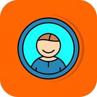 User Filled Orange background Icon vector