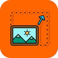 Resize Filled Orange background Icon vector