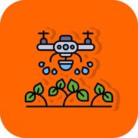 Drone Filled Orange background Icon vector