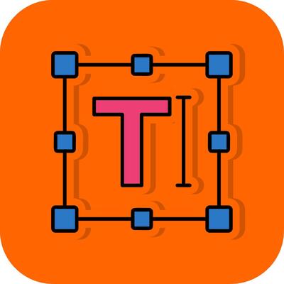 Text Filled Orange background Icon