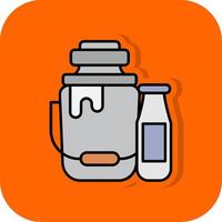 Milk Filled Orange background Icon vector
