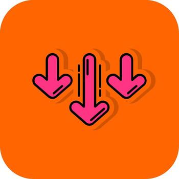 disminución lleno naranja antecedentes icono vector