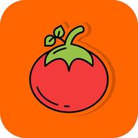Tomato Filled Orange background Icon vector