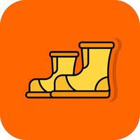 Boots Filled Orange background Icon vector