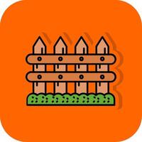 Fence Filled Orange background Icon vector