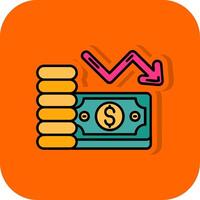 Salery Filled Orange background Icon vector