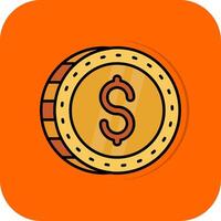 Dollar Filled Orange background Icon vector