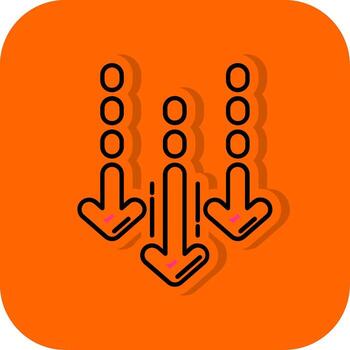 disminución lleno naranja antecedentes icono vector