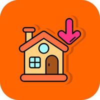 Property Filled Orange background Icon vector