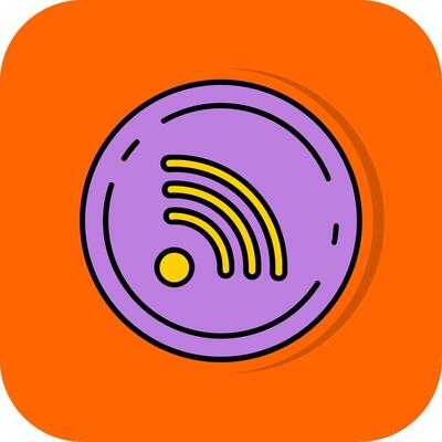 Rss Filled Orange background Icon