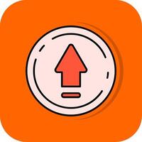 Up Filled Orange background Icon vector