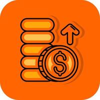 Profits Filled Orange background Icon vector