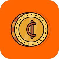 Cedis Filled Orange background Icon vector