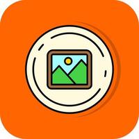 Image Filled Orange background Icon vector