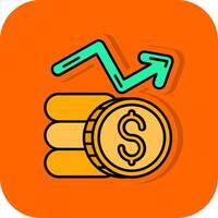 Profits Filled Orange background Icon vector