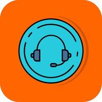 Music Filled Orange background Icon vector