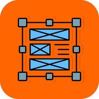 Layout Filled Orange background Icon vector