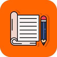 cuaderno lleno naranja antecedentes icono vector