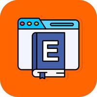 libro electronico lleno naranja antecedentes icono vector