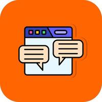 Comment Filled Orange background Icon vector