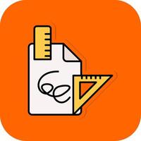 Drafts Filled Orange background Icon vector