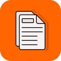 Paper Filled Orange background Icon vector