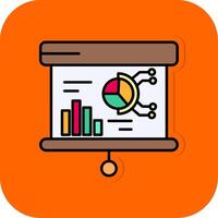 Presentation Filled Orange background Icon vector